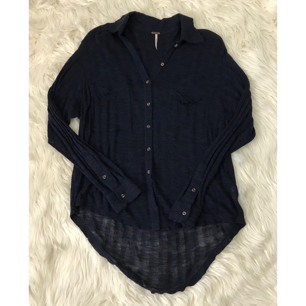 FREE PEOPLE blue top